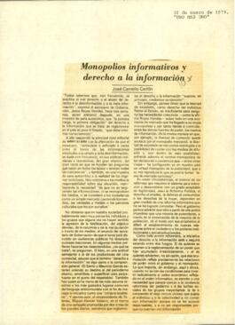 
Monopolios informativos y derecho a la información.


