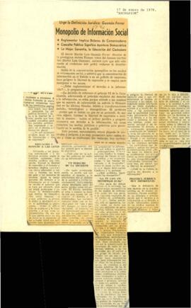 
Urge la Definición Jurídica : Guzman ferrer.
Educación y Respeto a las Leyes.
Un Derecho de la Sociedad.
La TV casi un Monopolio Dual.
Practica Jurídica muy Importante.


