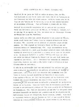 
Datos biográficos del P. Manuel Velázquez Hernández.



