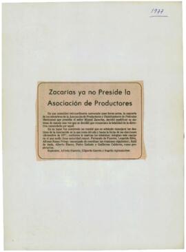 
Zacarías ya no Preside la Asociación de Productores.
Fue por Motivos de Salud… ´ No hubo Ninguna Consigna para Renunciar Como Presidente de los Productores´ : Zacarías Censuró Abiertamente a la Académia Josefina Vicens.
Protesta de Directores, Porque ´Están Restándoles Autoridad´.


