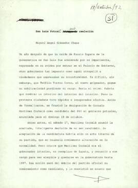 
San Luis Potosí ; No reelección.


