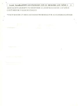 
Asociación Gilberto no responde a las demandas de los niños cantores de Valle de Chalco.


