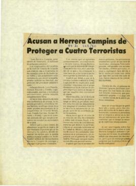 
Acusan a Herrera Campins de proteger a cuatro terroristas.


