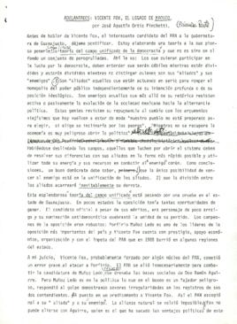 
Adelantos : Vicente Fox el legado de Maquio.



