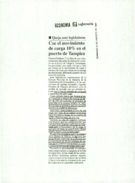 
Cae el movimiento de carga 10% en el puerto de Tampico.


