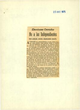 
Elecciones Cerradas. No a los independientes.


