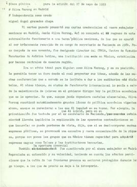 
Silva Herzog en Madrid.
Independencia como credo.


