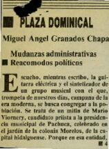 
Mudanzas administrativas. Reacomodos políticos.


