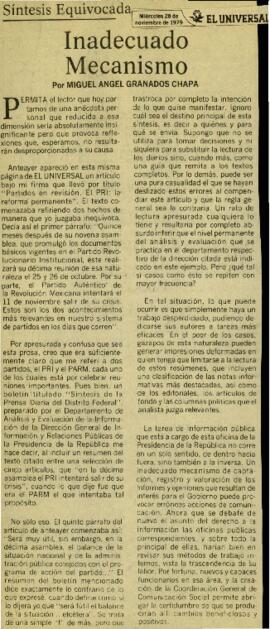 
Inadecuado Mecanismo Síntesis Equivocada.


