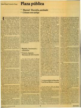 
Manuel Buendía, asesinado. Crimen con castigo.


