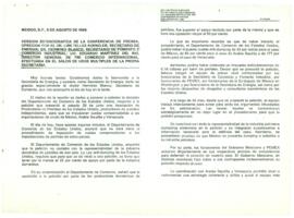 
Versión estenográfica de la conferencia de prensa, ofrecida por el Dr. Luis Tellez Kuenzler.


