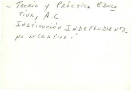 
Teoria y practica educativa, A.C.


