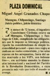 
Managua, Chilpancingo, Santiago. Juicio político, juicio histórico.



