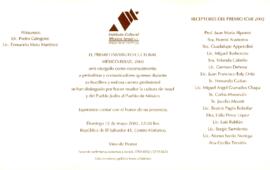
Premio Intituto Cultural México-Israel A.C.



