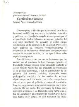 
Continuismo costoso.


