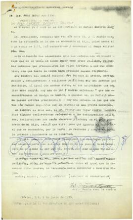 
Señor licenciado José López Portillo Presidente de México.


