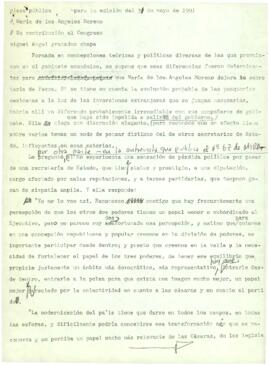 
María de los Angeles Moreno. Su contribución al Congreso.


