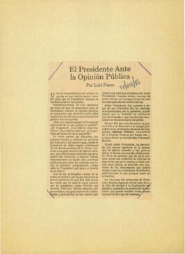 
El presidente ante la Opinión pública.


