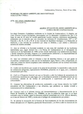 
Situación del medio ambiente en la cuenca del rio Coatzacoalcos.


