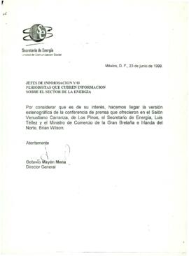 
Conferencia de prensa que ofrecieron en el Salón Venustiano Carranza.


