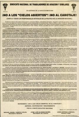 
¡No a los cielos abiertos!, ¡No al cabotaje!.


