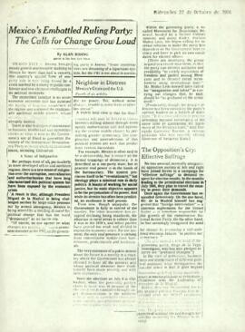 
El asediado partido gobernante de México : Los llamados al cambio se hacen más fuertes.


