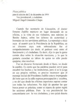 
Voz presidencial, y ciudadana.


