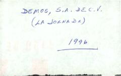 
Demos S.A. de C. V. (La jornada).


