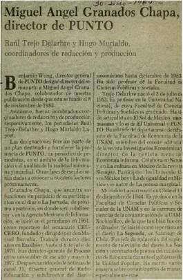 
Miguel Ángel Granados Chapa, director de PUNTO.


