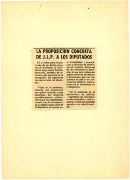 
La proposición concreta de J.L.P. a los diputados.


