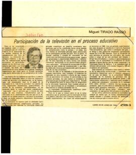 
Participación de la televisión en el proceso educativo.


