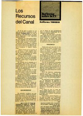 
Los recursos del canal.


