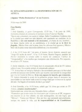 
El sensacionalismo y la desinformación de TV Azteca.


