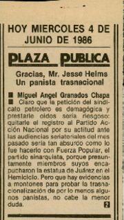 
Gracias, Mr. Jesse Helms. Un panista trasnacional.


