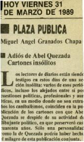 
Adiós de Abel Quezada, cartones insólitos.



