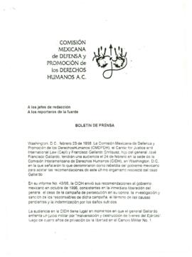 
Boletín de prensa.


