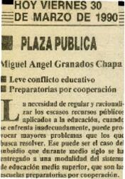 
Leve conflicto educativo. Preparatorias por cooperación.


