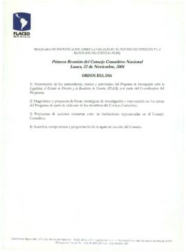 
Primera Reunión del Consejo Consultivo Nacional.


