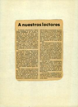 
A nuestros lectores.


