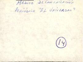 
Medios de comunicación periodico ´El Universal´.


