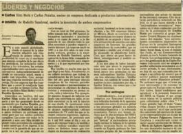 
Carlos Slim Helú y Carlos Peralta, socios en empresa dedicada a productos informativos.


