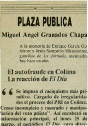 
El auto fraude en Colima. La reacción de El Día.


