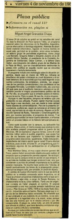 
¿Censura en el canal 13?.


