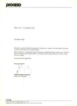 
Carta a Miguel Ángel Granados Chapa.


