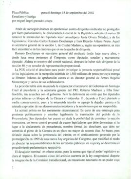 
Desafuero y huelga.


