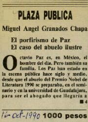 
El porfirismo de Paz. El caso del abuelo ilustre.


