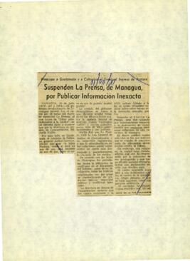 
Suspenden La Prensa, de Managua, por Publicar Información Inexacta.


