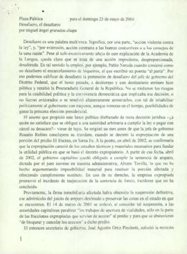 
El desafuero por Miguel Ángel Granados Chapa.



