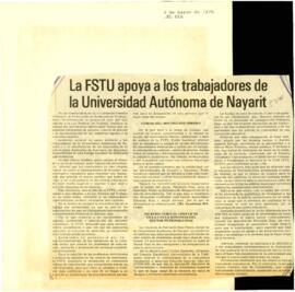 
La FSTU apoya a los trabajadores de la Universidad Autónoma de Nayarit.


