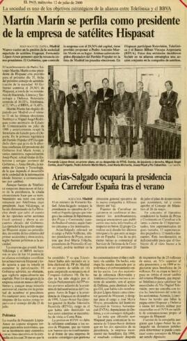 
Martín Marín se perffia como presidente de la empresa de satélites Hispasat.


